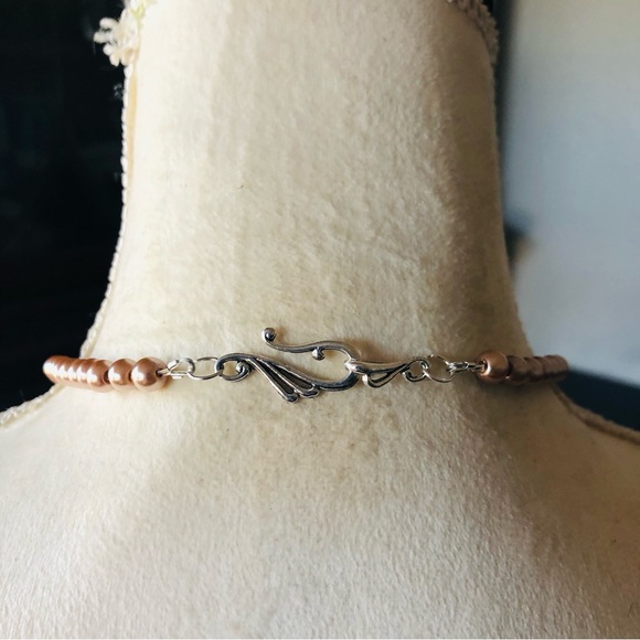 Handcrafted repurpose antique carved shell cameo Czech glass Pearl necklace - Picture 8 of 12